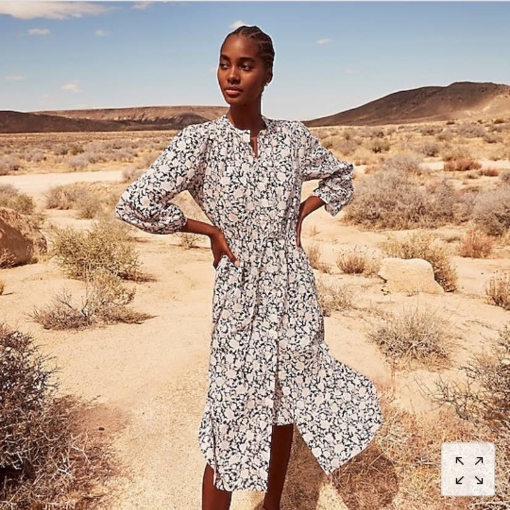 J.CREW Tie-waist cotton voile midi dress in rose vines